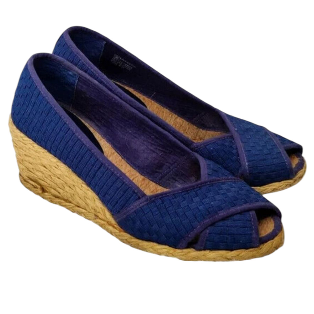 Blue Ralph Lauren Espadrille wedge Sandals Size 10B